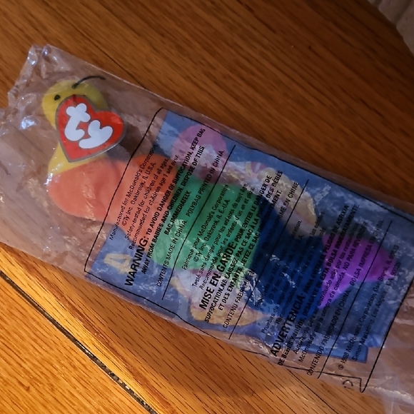 Vintage 90s Ty MCdonalds Rainbow Plush Inch Worm Beanie Baby, Still In Packaging - Picture 1 of 2